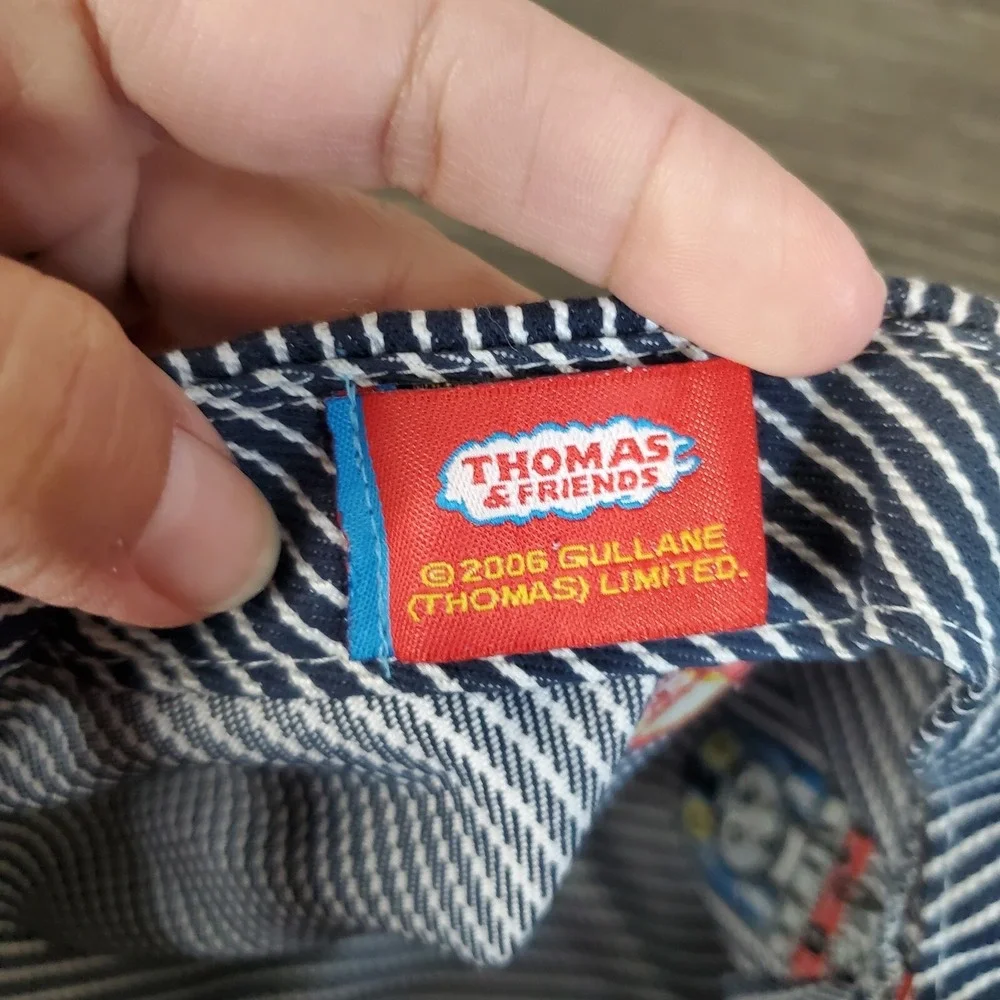 Thomas The Train 2009 'THOMAS' Blue Striped Embroidered Conductor Kids Hat‎ OS